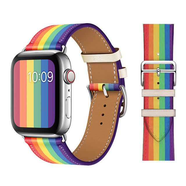 Genuine Leather Bracelet Strap For Apple Watch Band 45mm 49mm 41mm 44mm 42mm 40mm band iWatch Ultra/2 10 42/46mm 9 8 7 6 5 4 SE